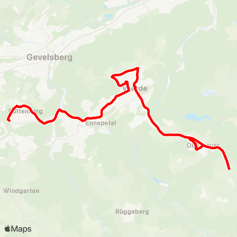 VRR Büttenberg - Voerde - Breckerfeld map