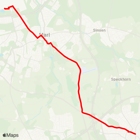 VRR RE Hbf - Marl Chemiepark Marl map