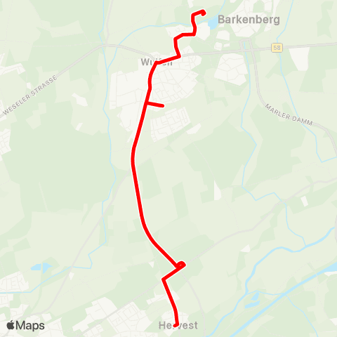 VRR Dorfstr. - Gesamtschule Barkenberg map