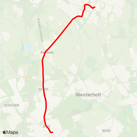 VRR Schubertstr. - Buer Rathaus map