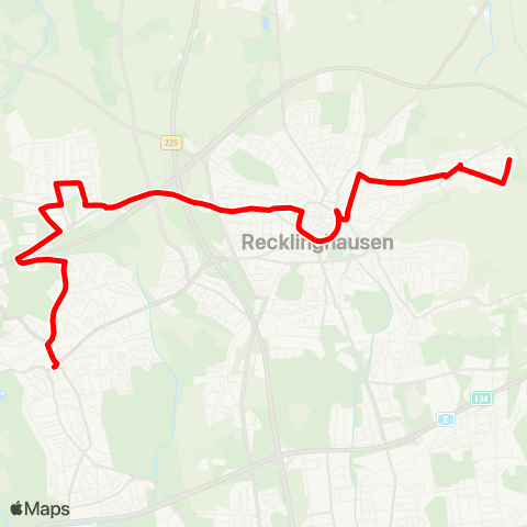 VRR Herten Mitte - Disteln - Scherlebeck - RE Hbf - Letterhausstraße map