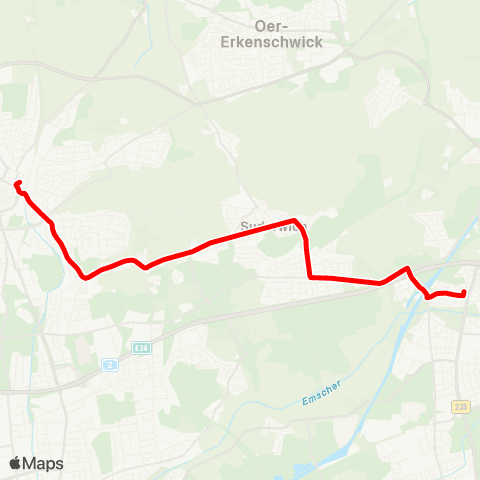 VRR RE Hbf - Henrichenburg Mitte map