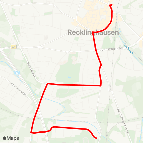 VRR In den Heuwiesen - Quellberg - RE Hbf - Wildermannstraße - Stadion Hohenhorst map