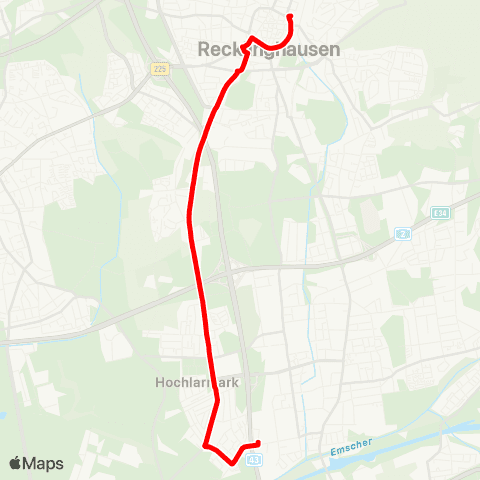 VRR RE Süd Bf - RE Hbf map