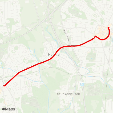 VRR Herten Mitte - RE Hbf map