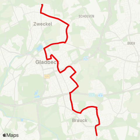 VRR Gladbeck-Zweckel Hermannschule - Oberhof - GE-Buerer Straße map