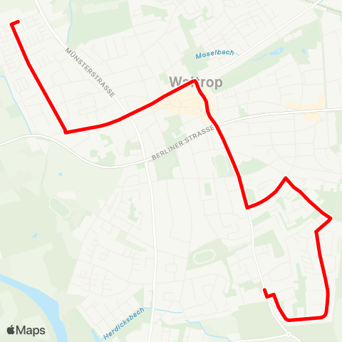 VRR Waltrop Siedlung Im Hangel - Am Moselbach - Kettelersiedlung map