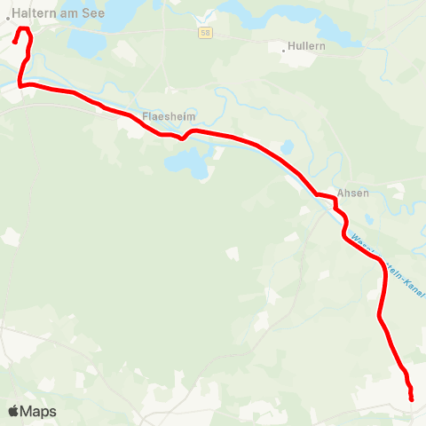 VRR Haltern am See Bf - Flaesheim - Ahsen - Datteln Bus Bf map