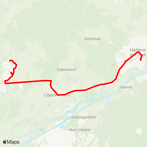 VRR Haltern am See - Waldfriedhof Barkenberg map