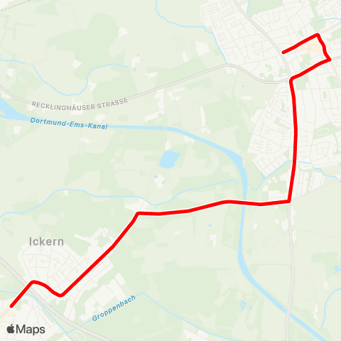 VRR Waltrop Am Moselbach - Castrop-Rauxel Ickern Markt map