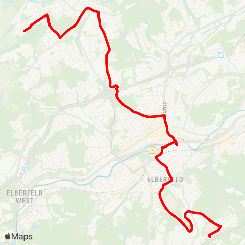 VRR W-Katernberg - W-Elberfeld map
