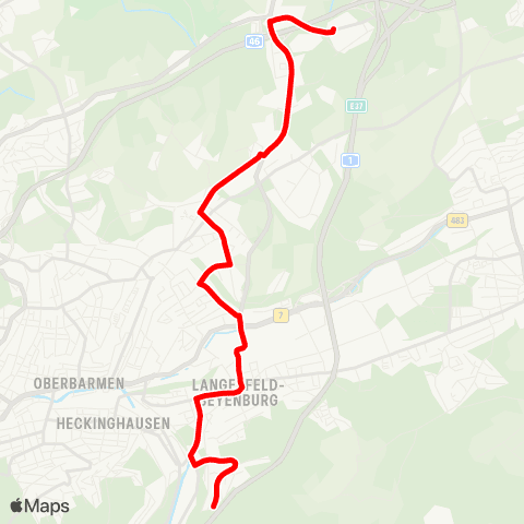 VRR W-Schmitteborn - Langerfeld - W-Nächstebreck map