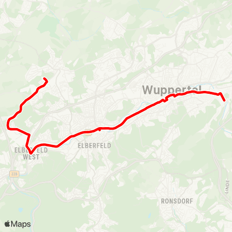 VRR Lenneper Straße - Birkenhöhe Schleife map