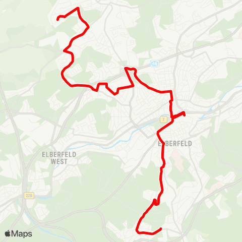 VRR W-Katernberg - Elberfeld - Küllenhahn map