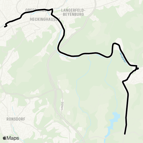 VRR W-Barmen - Oberbarmen - W-Beyenburg map
