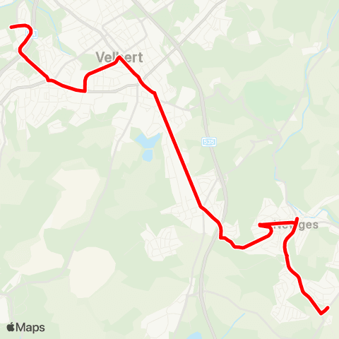 VRR Velbert Lilienstraße - Velbert BiLo-Birth map