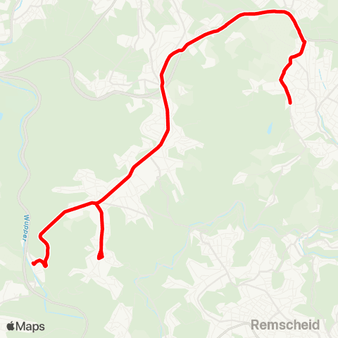 VRR Kohlfurther Brücke - Gesamtschule Ronsdorf Gesamtschule Ronsdorf - Schulzentrum Süd map