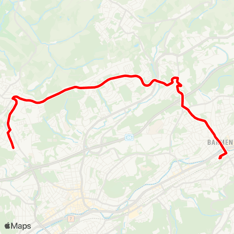 VRR Barmen Bf - Schulzentrum Kruppstraße map