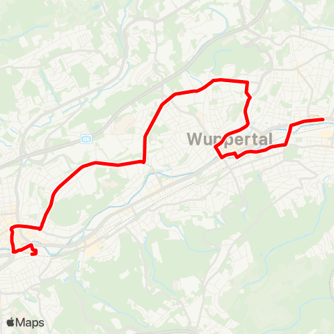 VRR Morianstraße (Hbf) - Oberbarmen Bf map