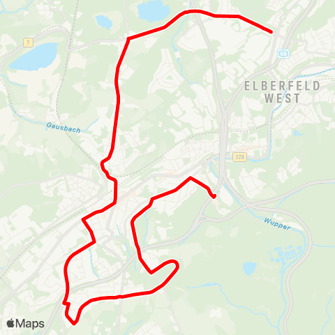 VRR Pina-Bausch-Gesamtschule - Vohwinkel Schwebebahn - Düsseldorfer Straße map
