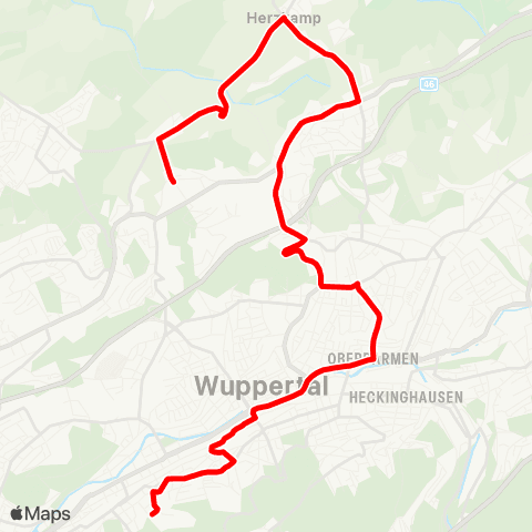 VRR Schulzentr. Kothen - Alter Markt - Wichlinghausen Markt - Spr. Herzkamp Kirche - Hatzfeld Wasserturm map