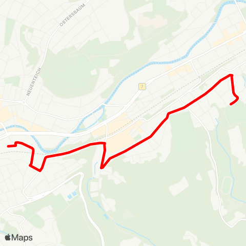 VRR Schulzentrum Kothen - Wuppertal Hbf map