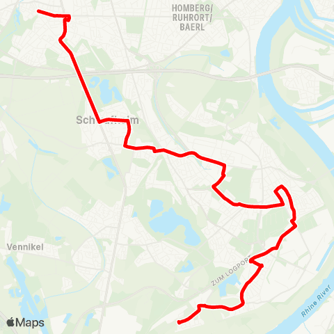 VRR Moers - MO-Schwafheim - DU-Rheinhausen map