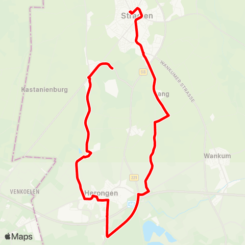 VRR Straelen - Herongen - Brüxken map