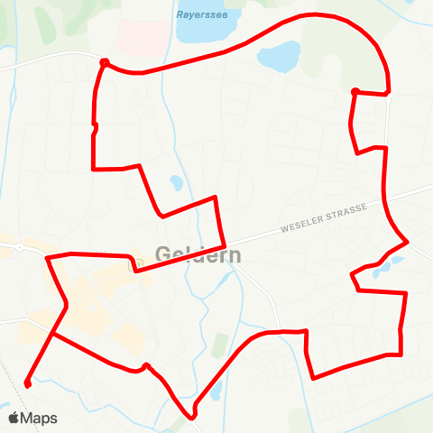 VRR Geldern Bf - Krankenhaus - Veert - Geldern Bf map