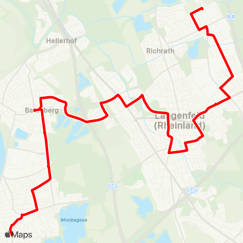 VRR Monheim Mitte - Langenfeld, Götsche map