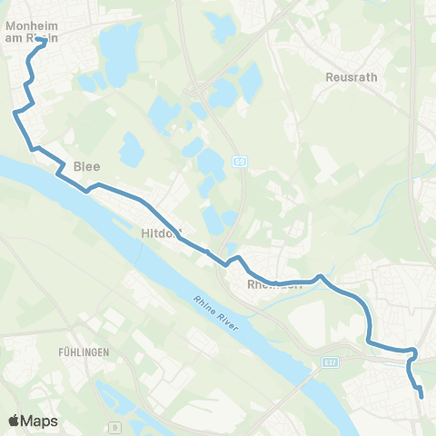 VRR Monheim Mitte - LEV-Mitte, Bf map