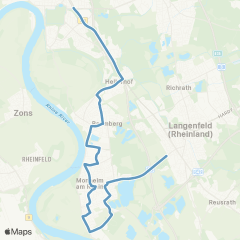 VRR Langenfeld S - Düsseldorf, Benrath S map