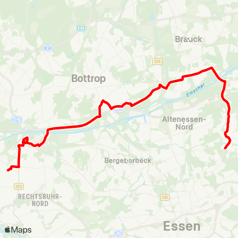 VRR Essen - Gelsenk. - Bottrop - Oberhausen map