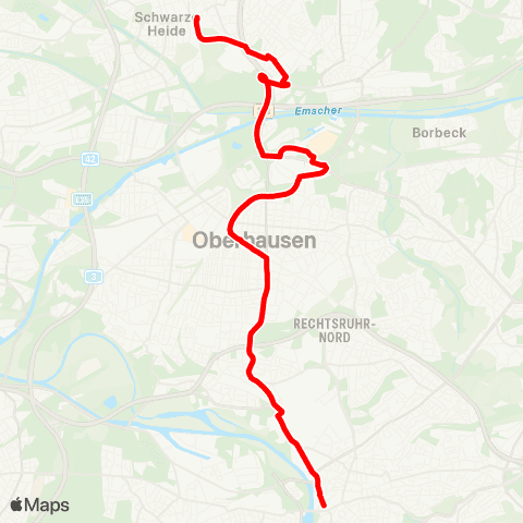 VRR Sterkrade Bf - OB-Hbf - Landwehr map