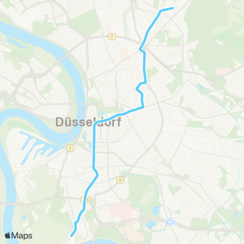 VRR D-Volmerswerth, Hellriegelstraße - D-Bilk - Heinrich-Heine-Allee - Mörsenbroich - D-Rath map