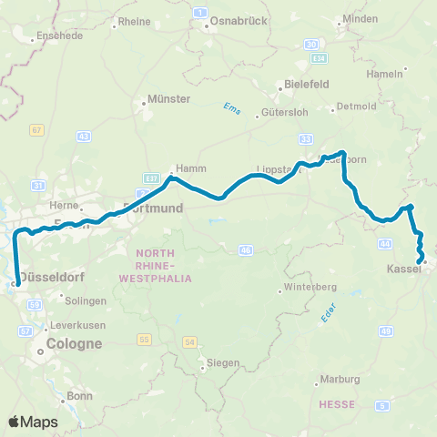  Verkehrsverbund Rhein-Ruhr (VRR) SEV RE 11 map