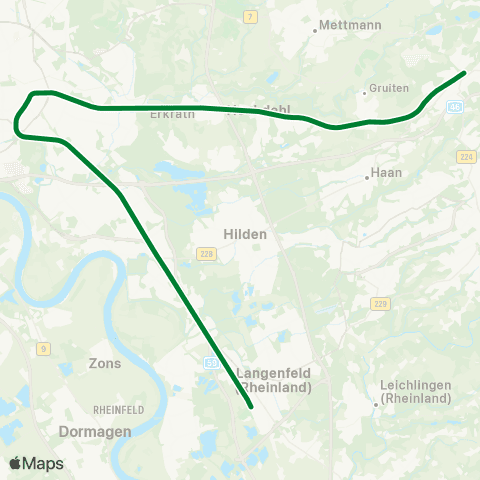 VRR Langenfeld (Rheinl) 🅢 - Düsseldorf Hbf map