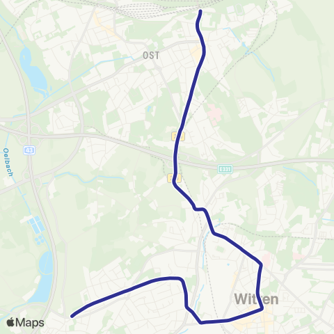 VRR BO-Langendreer - WIT-Papenholz - Rathaus - Heven map