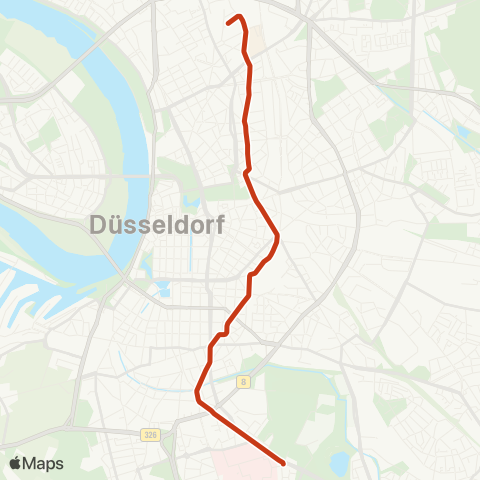 VRR D-Derend. Nord, Merziger Str. - Düsseldorf Hbf - Universität Nord / Christophstr. map
