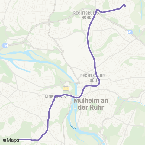 VRR Uhlenhorst - Broich - Mülheim Stadtmitte - Mülheim Hbf - Oberdümpten map