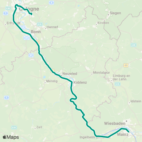 VRS Köln - Brühl - Bonn - Remagen - Koblenz map