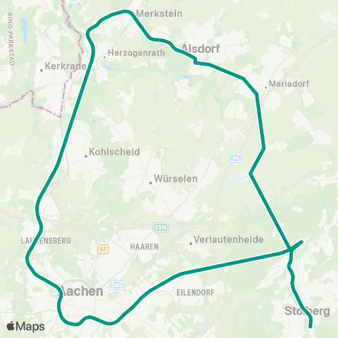 VRS Stolberg / Alsdorf - Herzogenrath - Aachen - Stolberg - Stolberg Altstadt / Langerwehe - Düren map