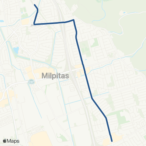 VTA Milpitas HS - Landess & Park Victoria map