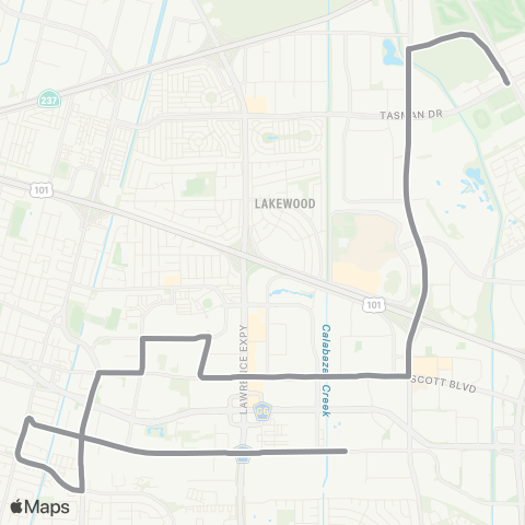 VTA South Sunnyvale map
