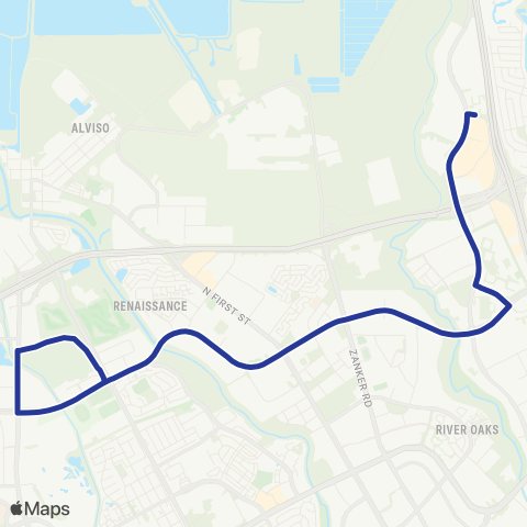 VTA West Milpitas map