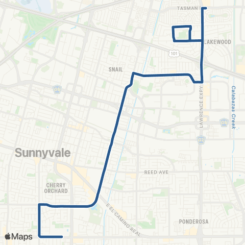 VTA Fremont HS - Lawrence & Tasman map