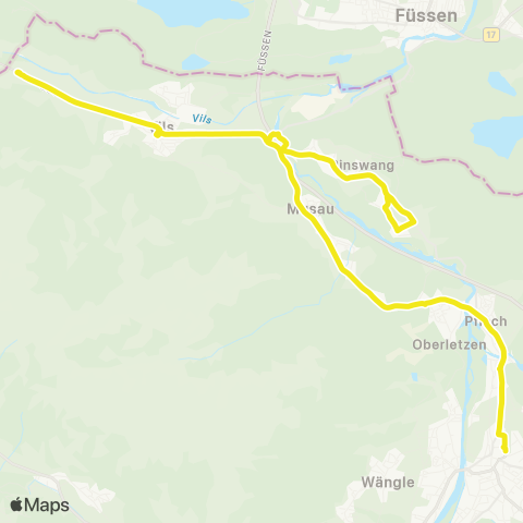 Verkehrsverbund Tirol Reutte - Vils map