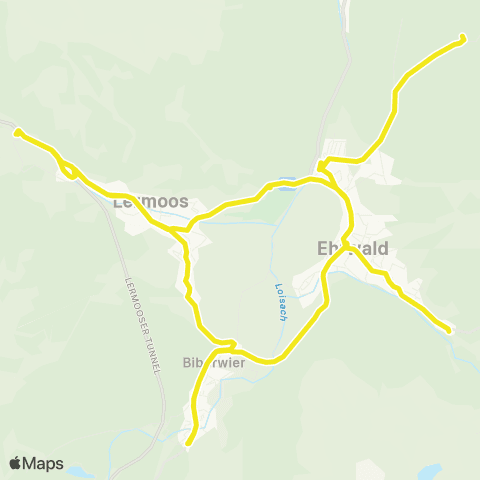 Verkehrsverbund Tirol Ehrwald - Lermoos - Biberwier - Ehrwald map