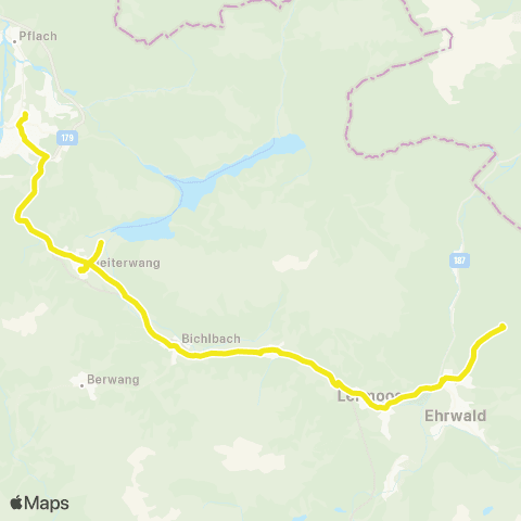 Verkehrsverbund Tirol Ehrwald - Lermoos - Bichlbach - Heiterwang - Reutte map
