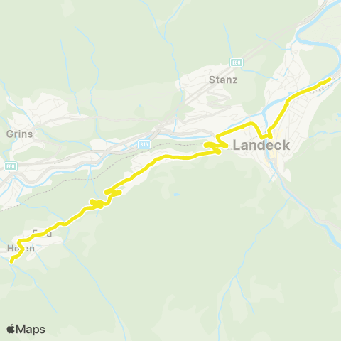Verkehrsverbund Tirol Landeck - Tobadill map